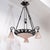 Art Deco Lunéville Pink Frosted and Wrought Iron Chandelier 1925 by Muller Frères, 1920s For Sale - Image 9 of 15