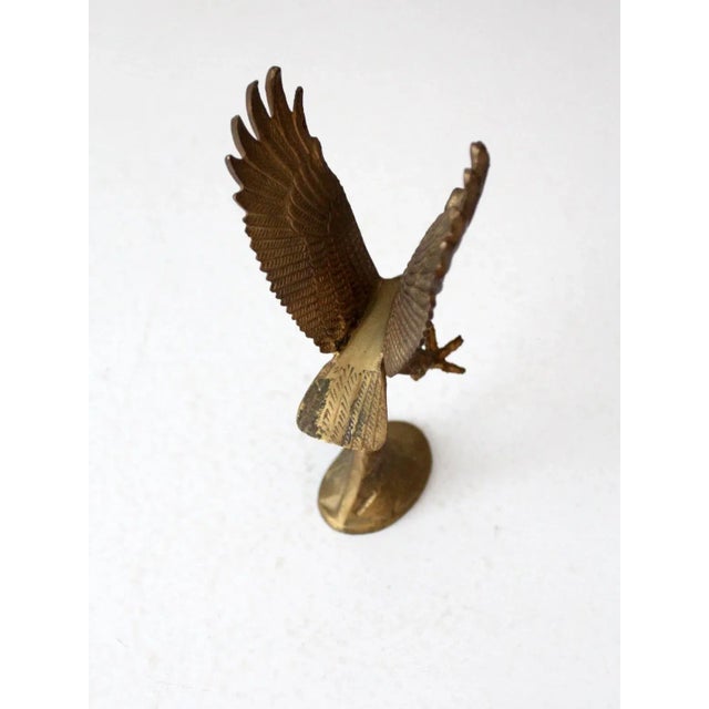 Vintage Brass Eagle Sculpture For Sale - Image 6 of 11