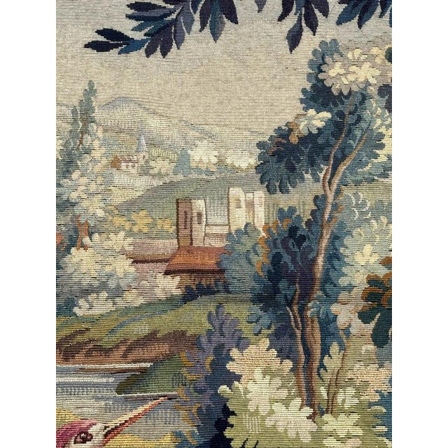 Blue Vintage French Aubusson Tapestry, 1940s For Sale - Image 8 of 18