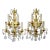 Late 19th Century French Victorian -Style, Gilded Gold & Crystal Drop 5--Candelabra Wall Light Sconces - Pair For Sale