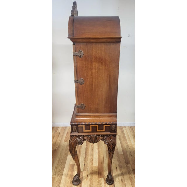 Early 20th Century Antique American Adams Painted Berkey & Gay Silver Chest Cabinet on Stand For Sale - Image 5 of 18