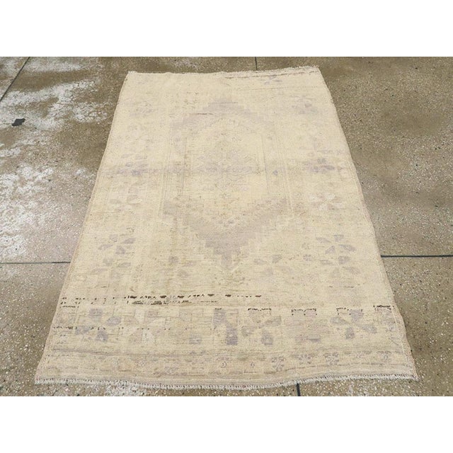 Modern Galerie Shabab Collection Mid-20th Century Handmade Turkish Oushak Throw Rug For Sale - Image 3 of 8