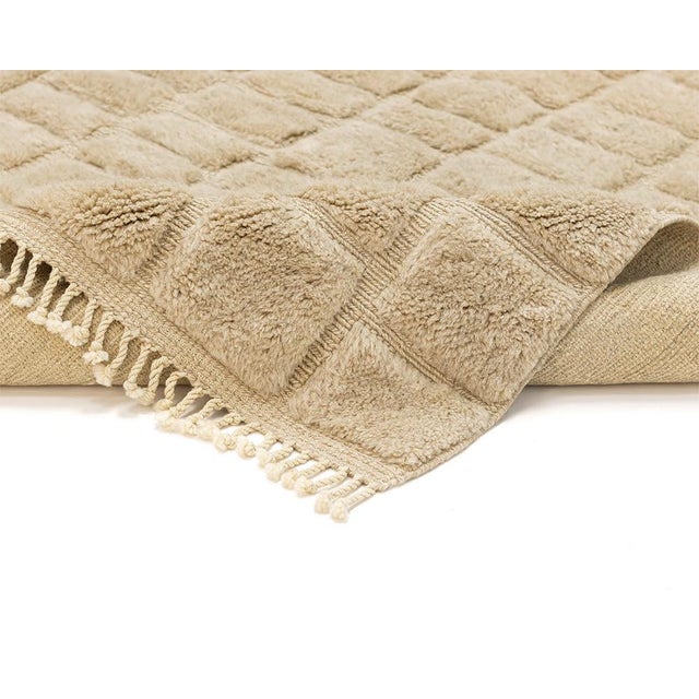 Contemporary Oversized Textured Checkerboard Hand-Knotted Wool Rug | 13'2" X 10'1" | One of a Kind For Sale - Image 3 of 9