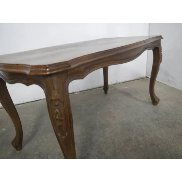 Wood Walnut Table with Turned Legs, 1950s For Sale - Image 7 of 13