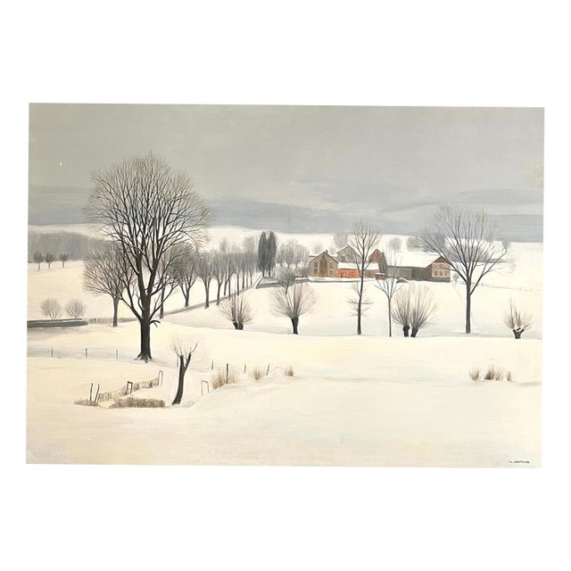 Claude Sauthier, Meadows of Romont, Vaud, Oil on Wood, 1970s For Sale