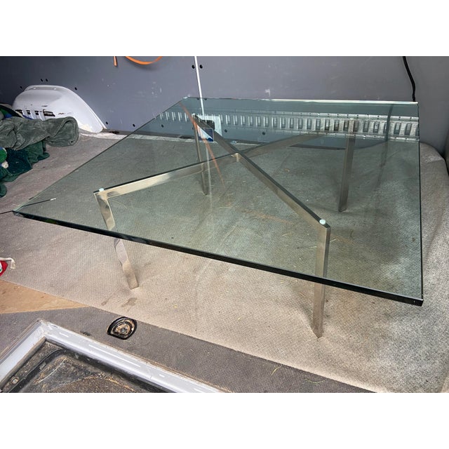 Mid-Century Modern Vintage Mid Century Modern Barcelona Stainless Coffee Table by Mies Van Der Rohe for Knoll For Sale - Image 3 of 17