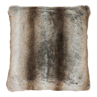 Stag Faux Fur Cushion With Linen Back With Feather Filler - 45x45cm (18"x18") For Sale