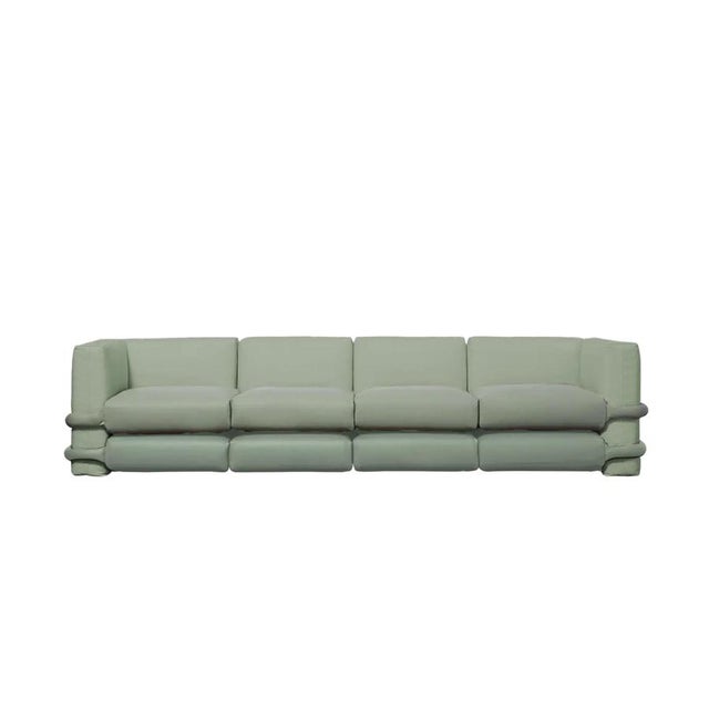Muller van severen pillow four seater sofa , mint green, brown, white, leather for bd barcelona. Muller van severen’s...