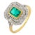 1910s Edwardian Emerald Diamond 18k Yellow Gold Ring, Size 7 For Sale