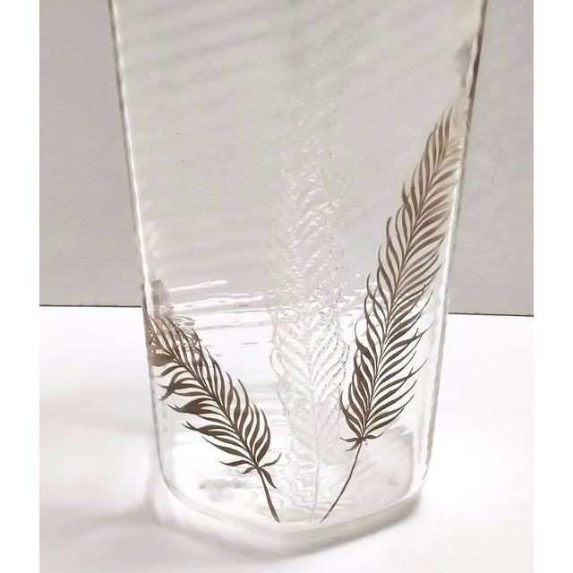 Transparent and Gold Hexagonal Murano Glass Vase attributed to Gino Cenedese for Cenedese, 1950s For Sale - Image 7 of 10