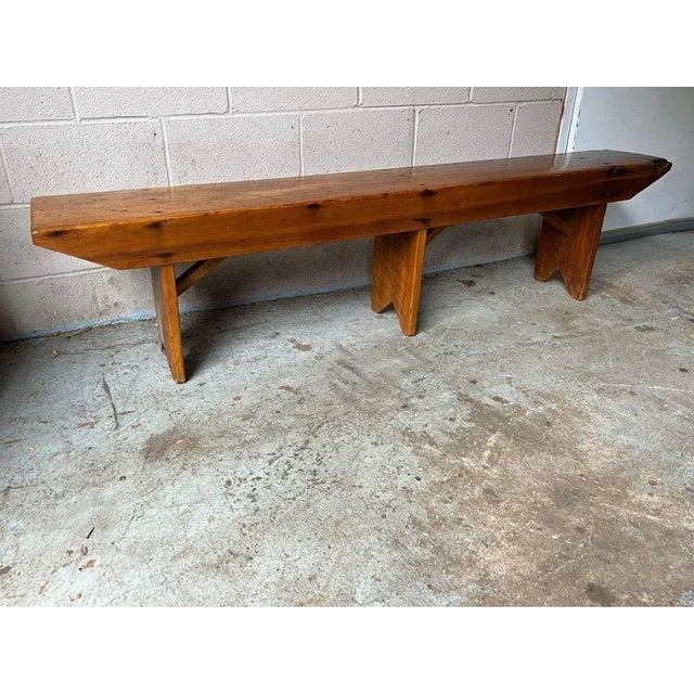 Early 20th Century Antique Primitive Rustic Bench For Sale - Image 11 of 11