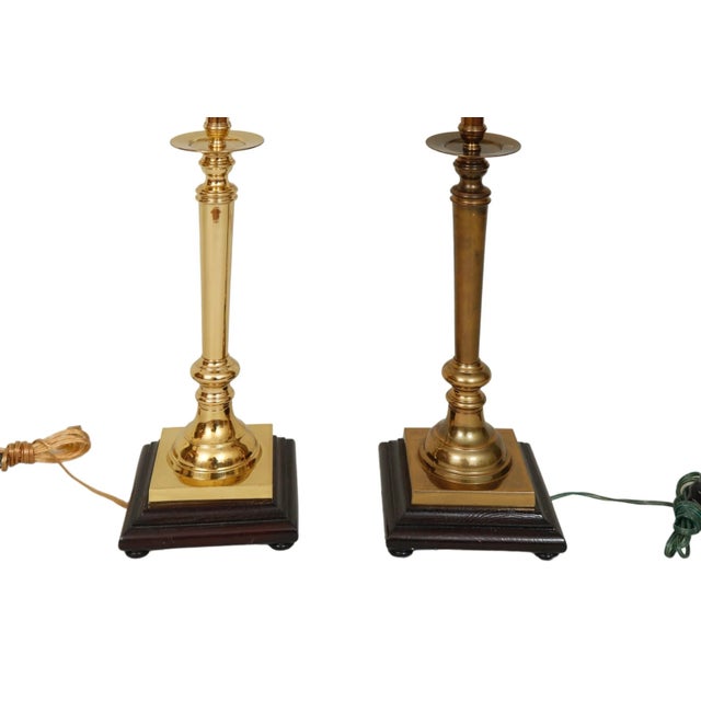 Metal Ethan Allen Table Lamps - a Pair For Sale - Image 7 of 9