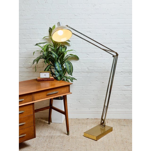 Grasshopper Architectural Vintage Adjustable Industrial Floor Lamp For Sale - Image 4 of 12