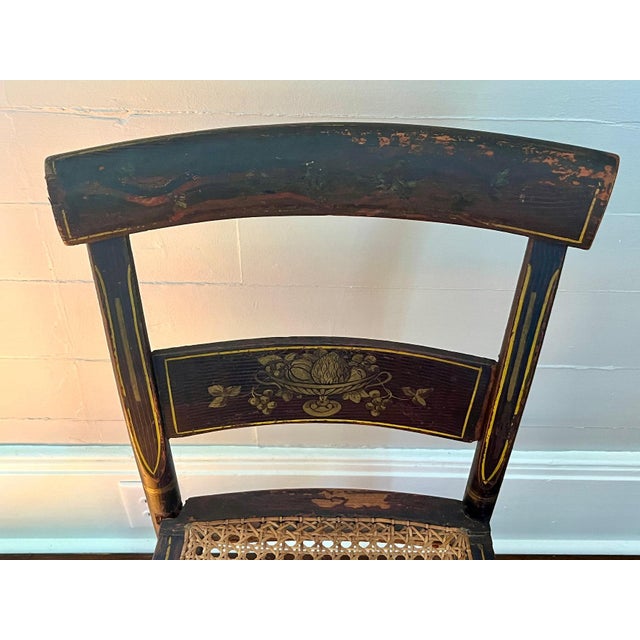 Antique Primitive Painted New England Chairs, set of 4 For Sale - Image 13 of 15