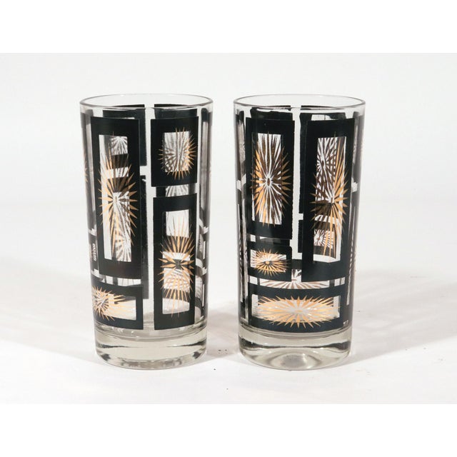 Glass 1950s Mid-Century Modern Drinking Glasses With Holder-Set of Eight - 9 pcs For Sale - Image 7 of 16