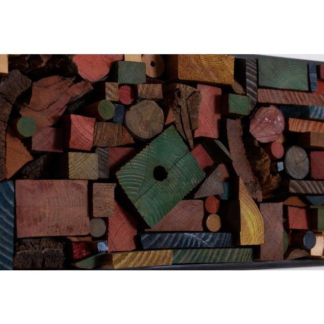 Brown Mabel Hutchinson Style Wood Mosaic Collage For Sale - Image 8 of 10