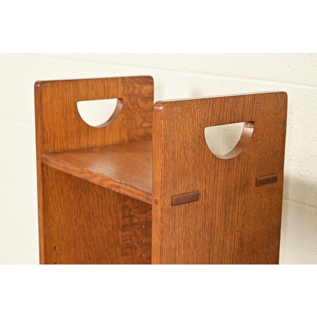 Stickley Mission Oak Arts & Crafts Cutout Bookshelf For Sale In South Bend - Image 6 of 13