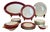 Mid-Century Porcelain Dinner Service with Ruby Red and Gilt Frieze from Limoges, 1950, Set of 26 For Sale