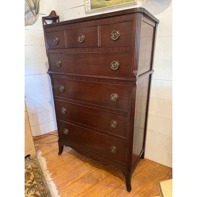 Vintage 5 Drawer Mahogany Chest of Drawers For Sale In Philadelphia - Image 6 of 12
