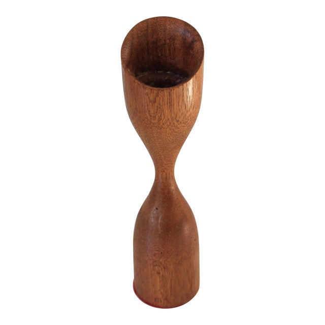 Mid-Century Modern Teak Candle Holder For Sale