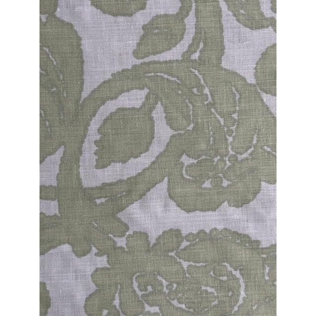 Traditional Christopher Farr Collection: Michael Szell Anna Linen Fabric 4 1/2 Yards Dill For Sale - Image 3 of 5