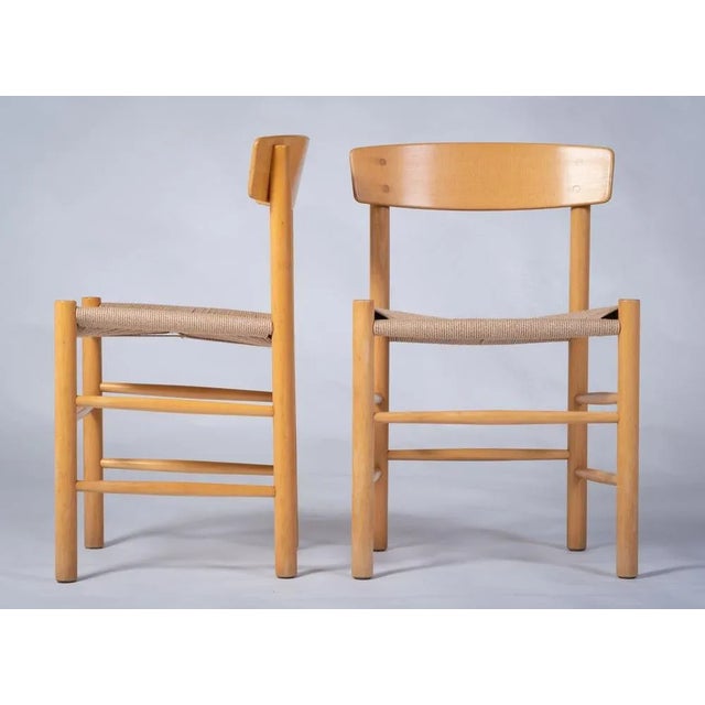 Mid-Century Modern Model J39 Dining Chairs in Beech by Børge Mogensen for FBD, 1940s, Set of 4 For Sale - Image 3 of 8