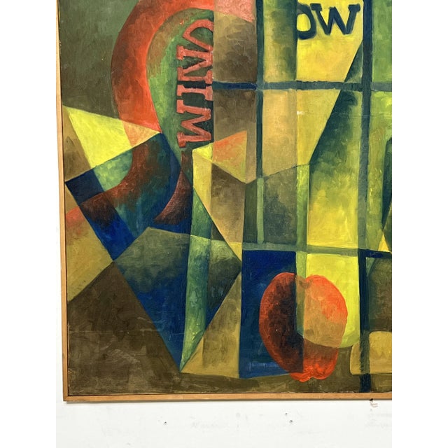 C. 1960s Modernist Oil Titled "Windows" Signed Palester For Sale - Image 4 of 9