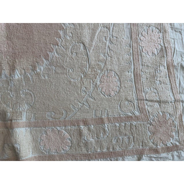 Suzani Textile Wall Art — Bohemian Embroidery, 4'7'' X 5'1'' For Sale In New York - Image 6 of 10