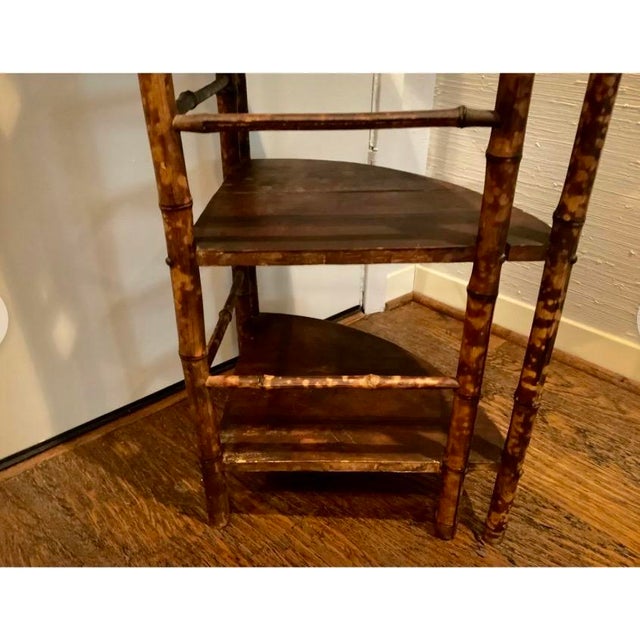 Early 20th Century Victorian Bamboo Corner Five-Tier Shelf For Sale - Image 4 of 6