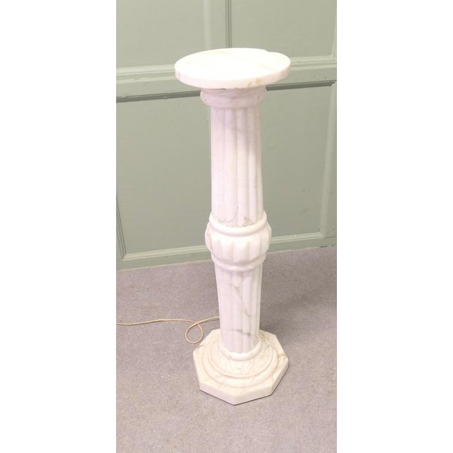 French Illuminated Marble Torchere Column, 19th Centur For Sale - Image 6 of 8