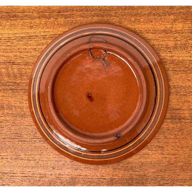 Vintage Ceramic Handpainted Wall Plate, 1970s For Sale - Image 5 of 14