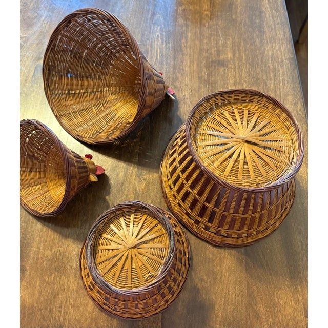 Mid 20th Century Boho Shanghai Weave Chicken Baskets For Sale - Image 9 of 12