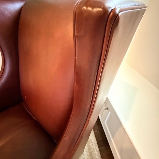 Mitchell Gold Mitchell Gold + Bob Williams Leather Wingback For Sale - Image 4 of 10