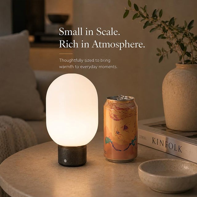 White Aloadecor Modern Opal Glass Cordless Rechargeable Table Lamp Unique/Statement Dimmable Led Bedside Lamp For Sale - Image 8 of 12