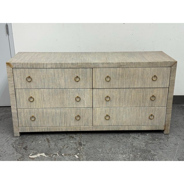 Serena & Lily Linen Wrapped Driftway Dresser For Sale - Image 9 of 12