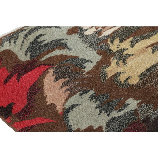 Vintage Zeki Müren Rug in Chocolate Brown With Abstract Patterns | Rug & Kilim For Sale In New York - Image 6 of 7