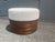 1970s Round Rattan Ottoman, Boucle, Mid Century For Sale - Image 10 of 10