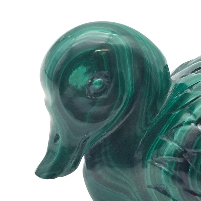 Hand-Carved Natural Malachite Duck Figurine For Sale - Image 12 of 12