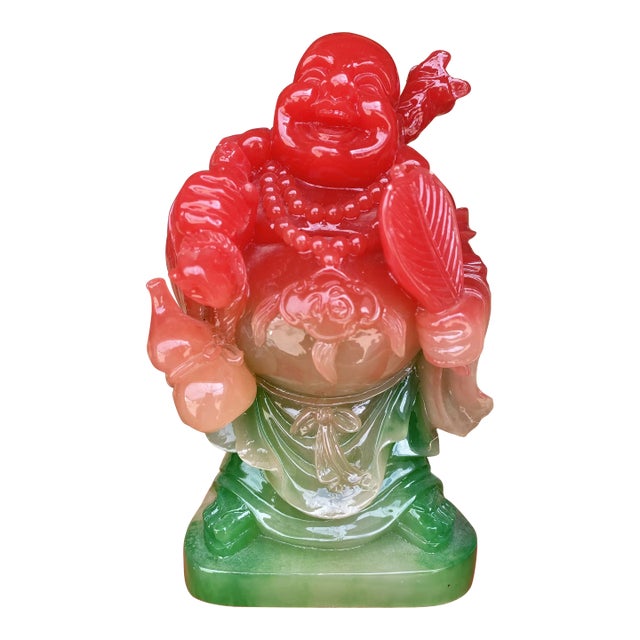Holiday 2024 Red & Green Buddha Sculpture For Sale