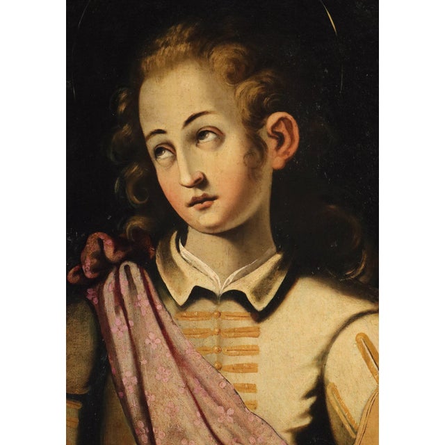 Workshop of Simone de Magistris, Saint Genesius de Magistris, 1600, Oil on Canvas For Sale - Image 3 of 16