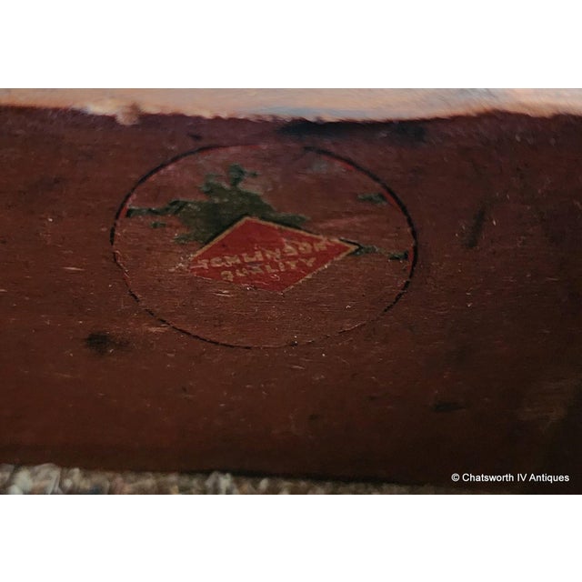 Antique Jacobean Chinese Decorated Carved Walnut Narrow Cabinet by Tomlinson Furniture, C1920s For Sale - Image 11 of 14