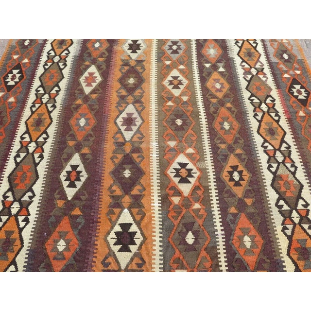 French 1960's Nomadic Kilim Rug -74"x124" For Sale - Image 3 of 12
