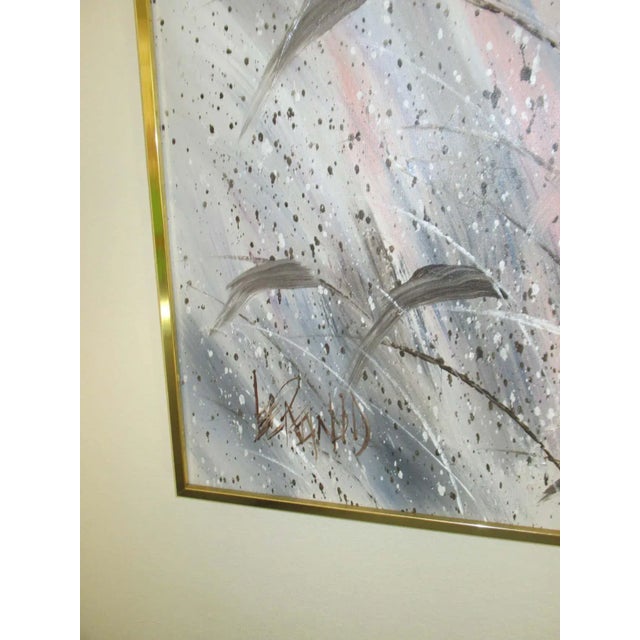 Vintage Lee Reynolds Gray Floral Painting For Sale - Image 10 of 12