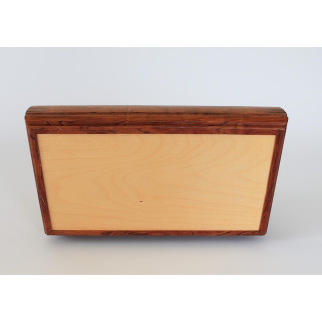 Vintage Handmade Inlaid Marquetry Wood Jewelry Box For Sale - Image 14 of 15