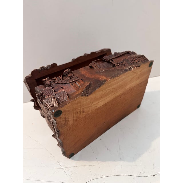 Wood Wood Carved Vintage Box For Sale - Image 7 of 12