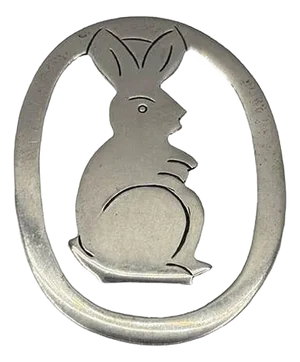 Vintage Hand Etched Taxco 925 Sterling Silver Bunny Rabbit Bookmark