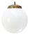 Mid-20th Century Opaline Glass Globe Pendant Light with Brass Top For Sale