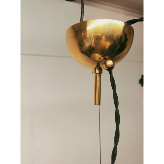 Leucos Suspension with Brass Frame by Roberto Pamio, 1980s For Sale - Image 11 of 16