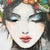 Hand-Painted Portrait Flower Fairy with Black Frame For Sale - Image 3 of 9