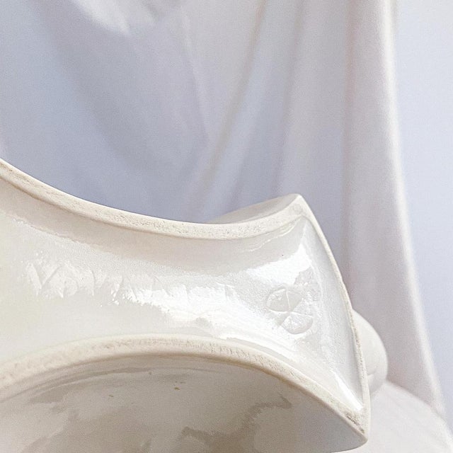 Minimalist White-Glazed Porcelain Schol Vase by Jan van der Vaart, Netherlands, 1987 For Sale - Image 4 of 5